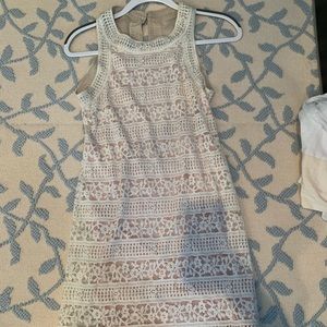 White lace body con dress